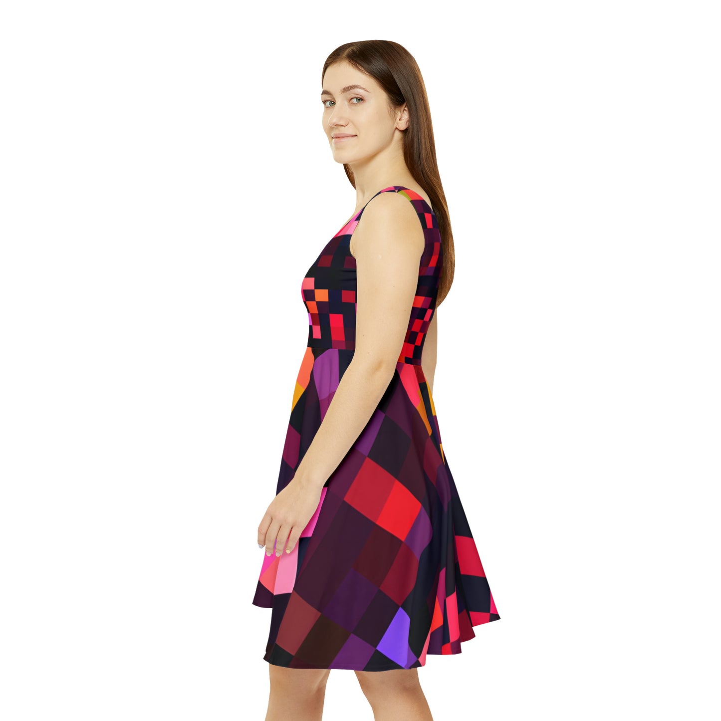 Pixel Poppin Skater Dress