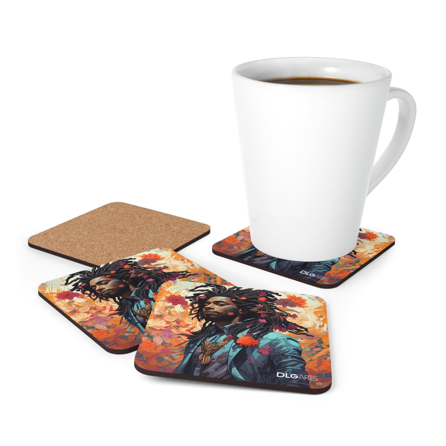 Tariq -Black Nouveau Series Coaster Set