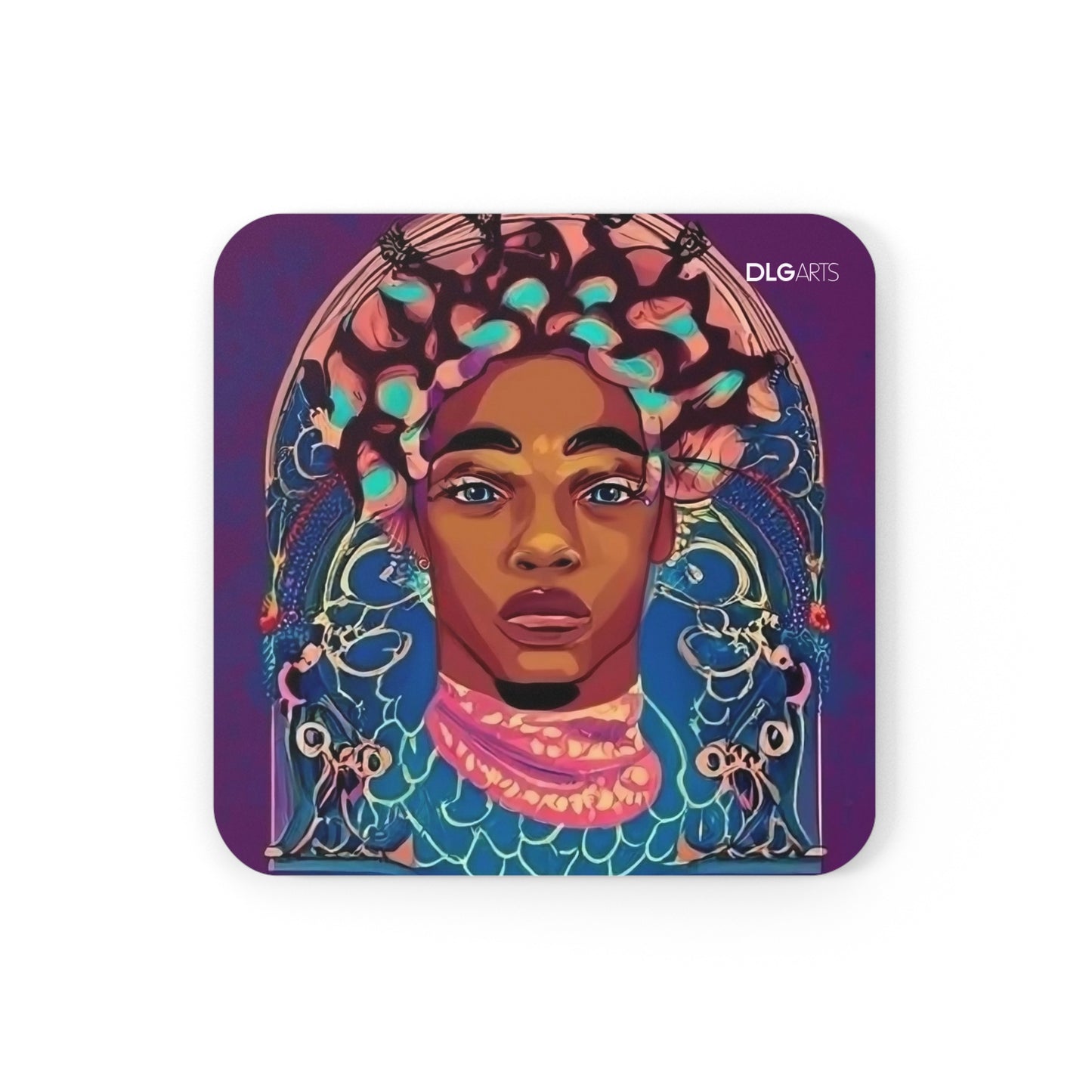 Black Nouveau Man v3 -Designer Coaster Set