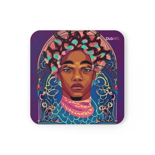 Black Nouveau Man v3 -Designer Coaster Set