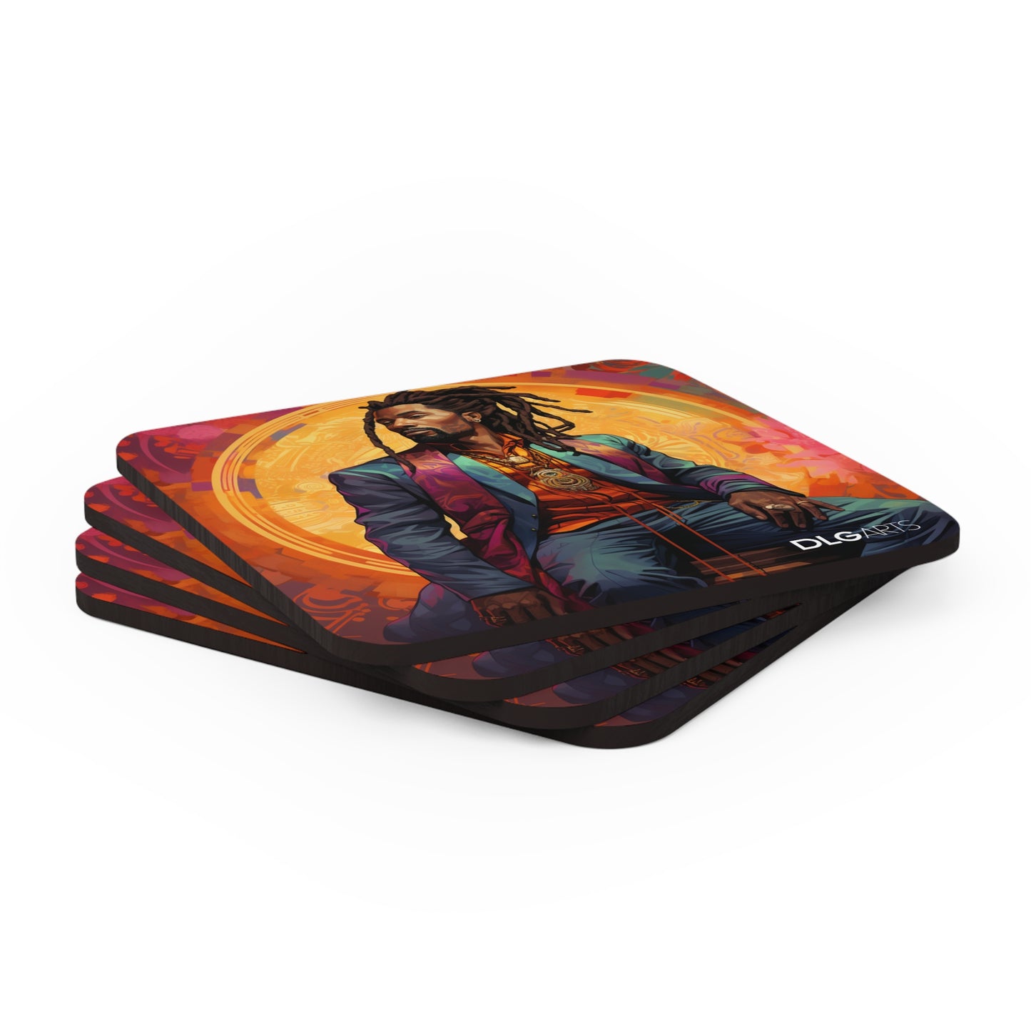 Kofi -Black Nouveau Coaster Set