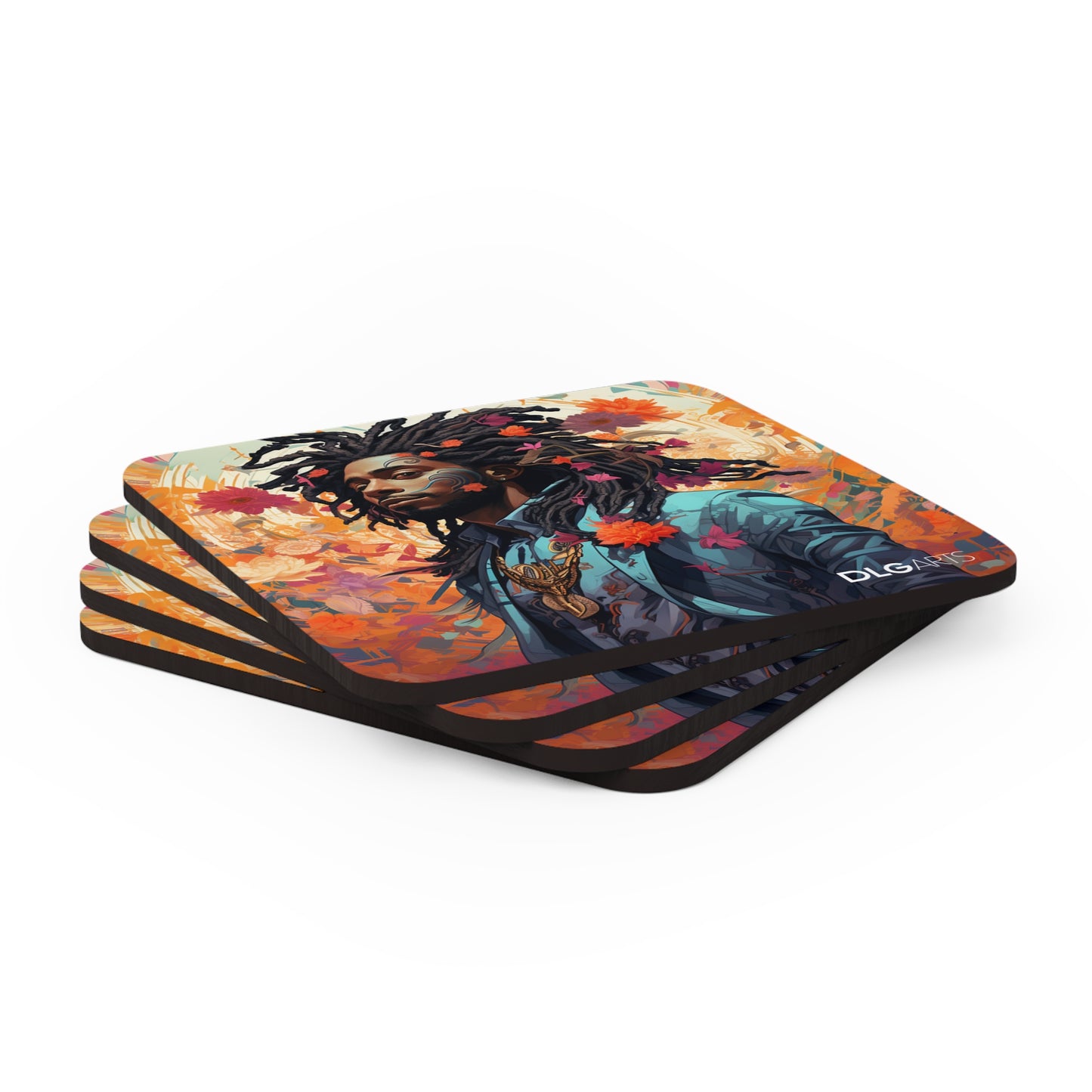 Tariq -Black Nouveau Series Coaster Set