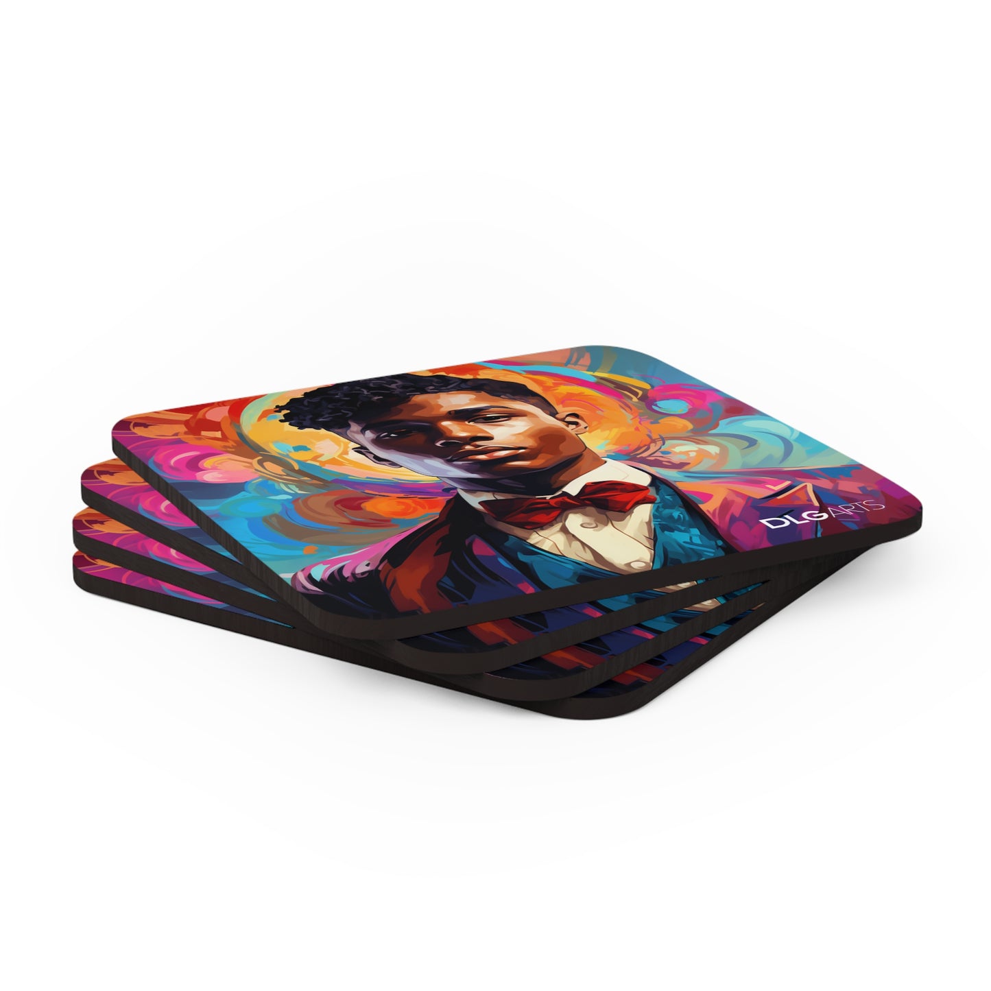 Jasper J -Black Nouveau Coaster Set