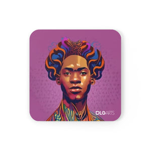 Black Nouveau Man -Designer Coaster Set
