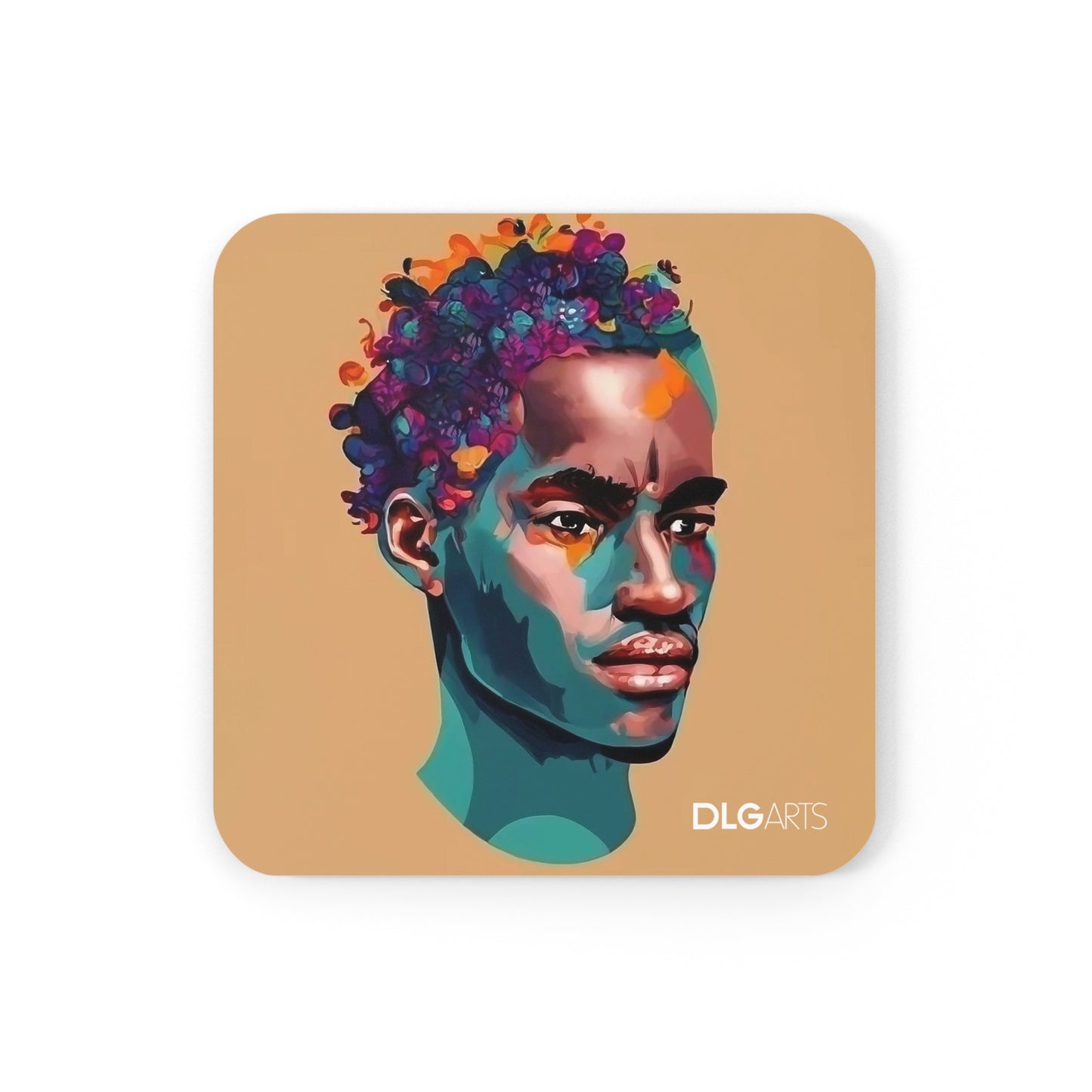 Black Nouveau Man v2 -Designer Coaster Set