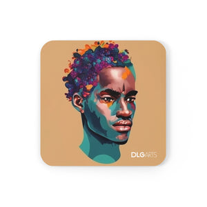 Black Nouveau Man v2 -Designer Coaster Set