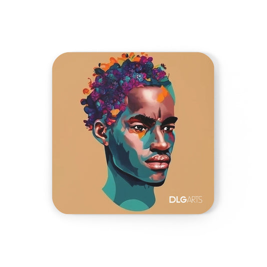 Black Nouveau Man v2 -Designer Coaster Set