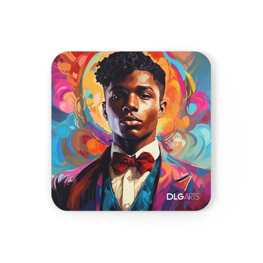 Jasper J -Black Nouveau Coaster Set