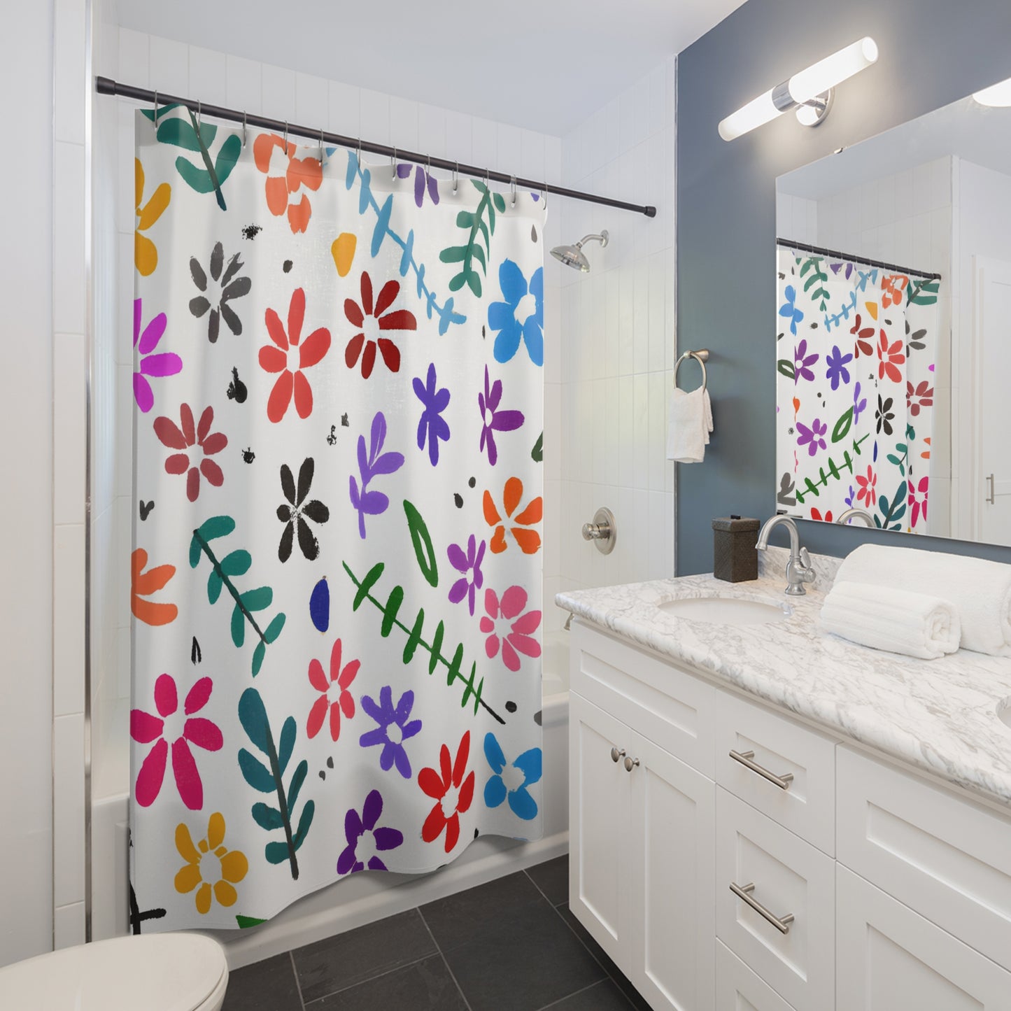 Floral Symphony -Shower Curtain