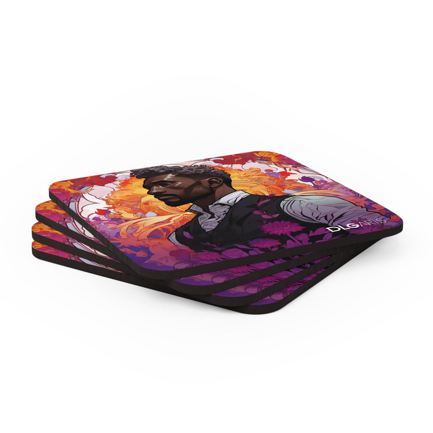 Mr. Devon -Black Nouveau Coaster Set