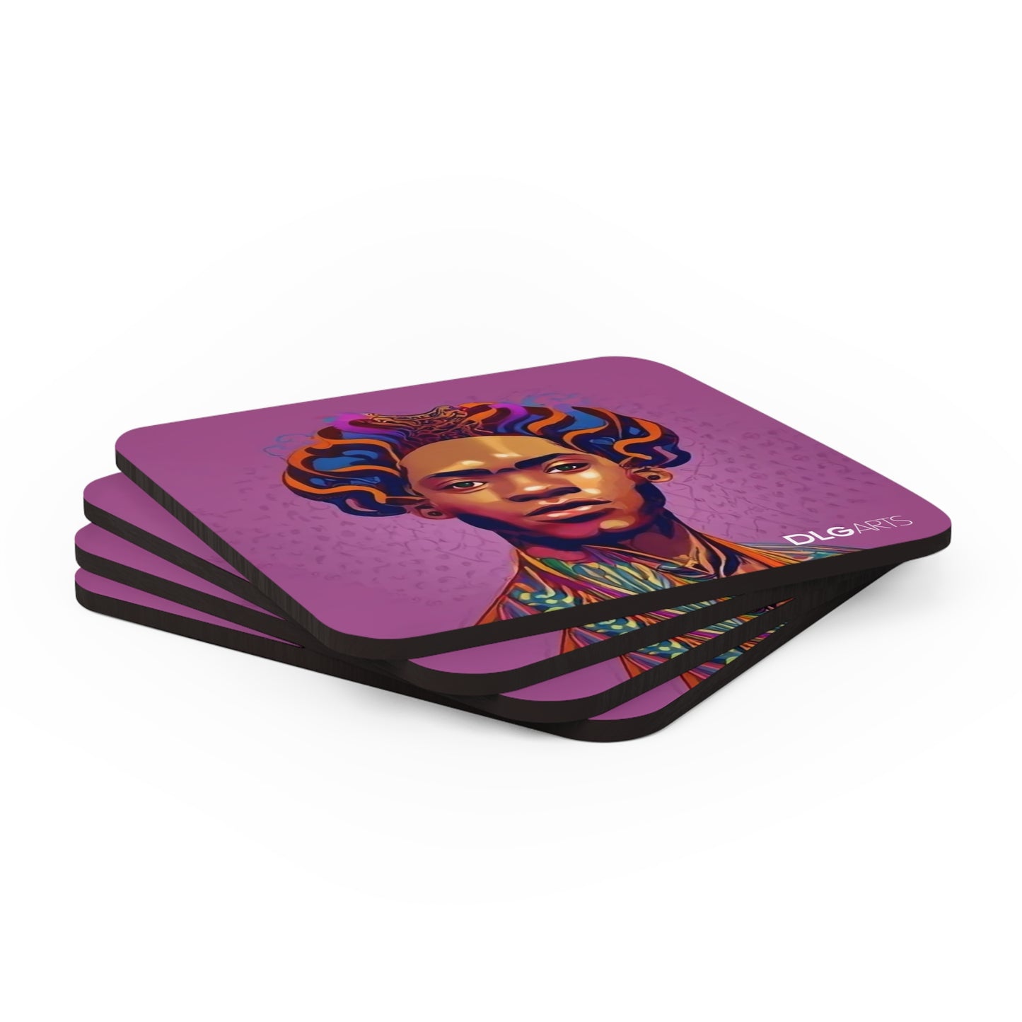 Black Nouveau Man -Designer Coaster Set