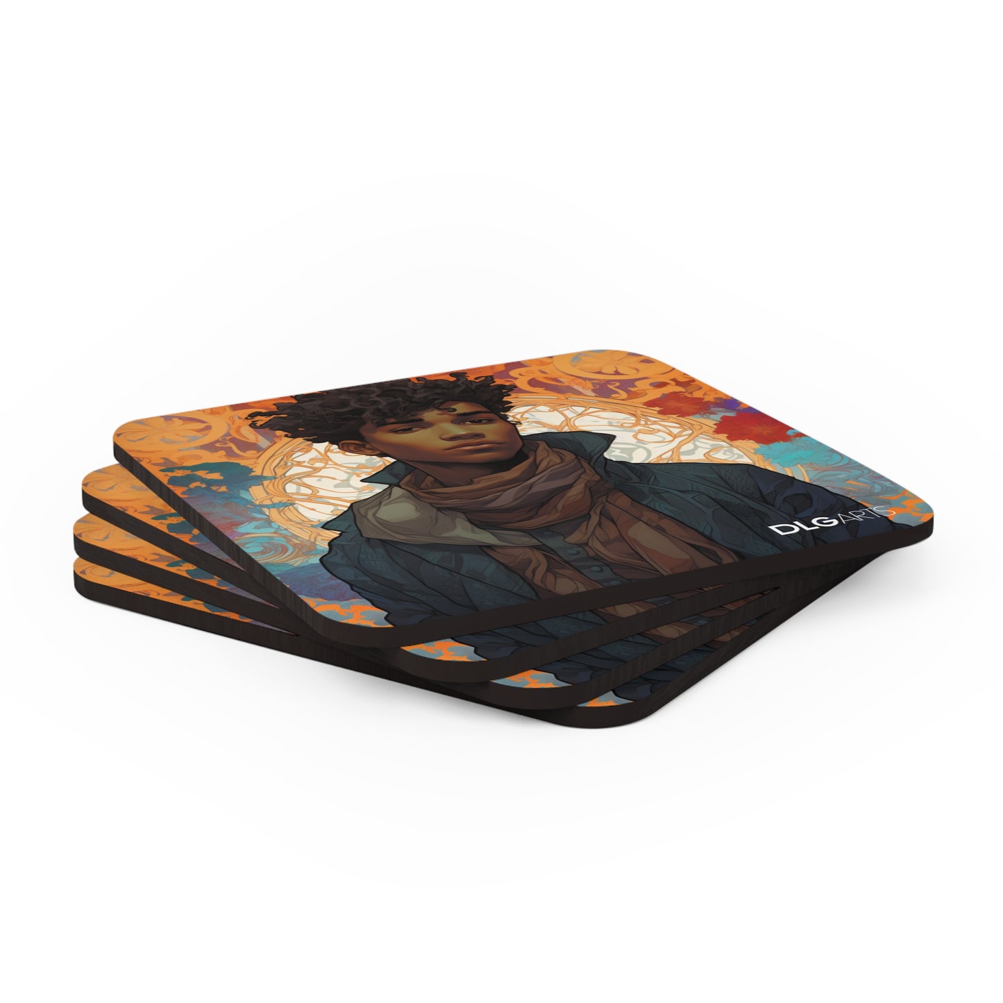 Tendai -Black Nouveau Coaster Set