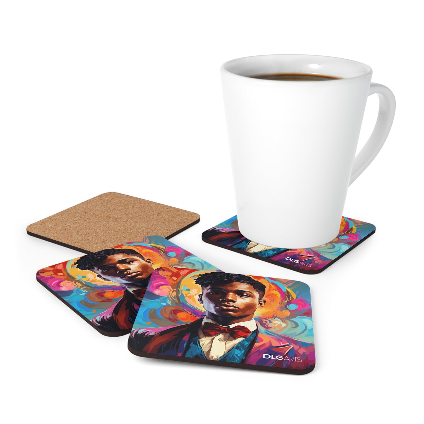 Jasper J -Black Nouveau Coaster Set