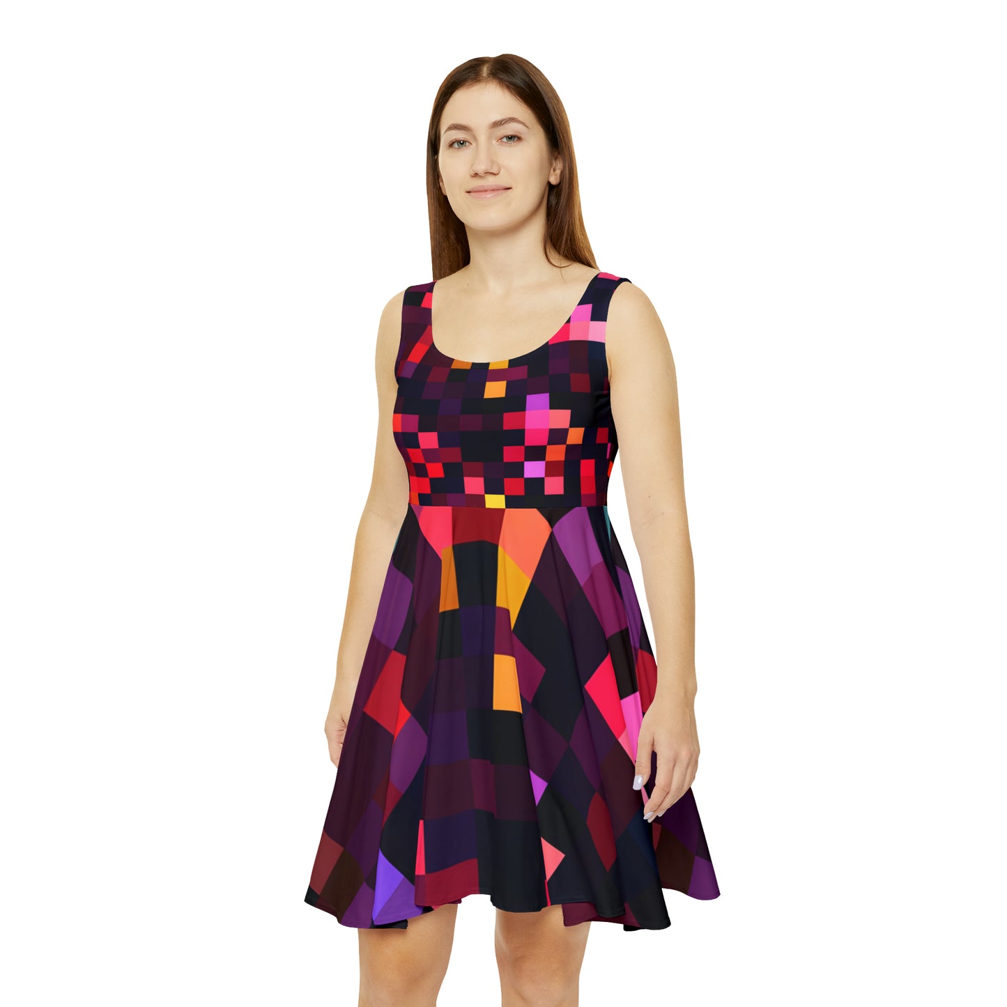 Pixel Poppin Skater Dress