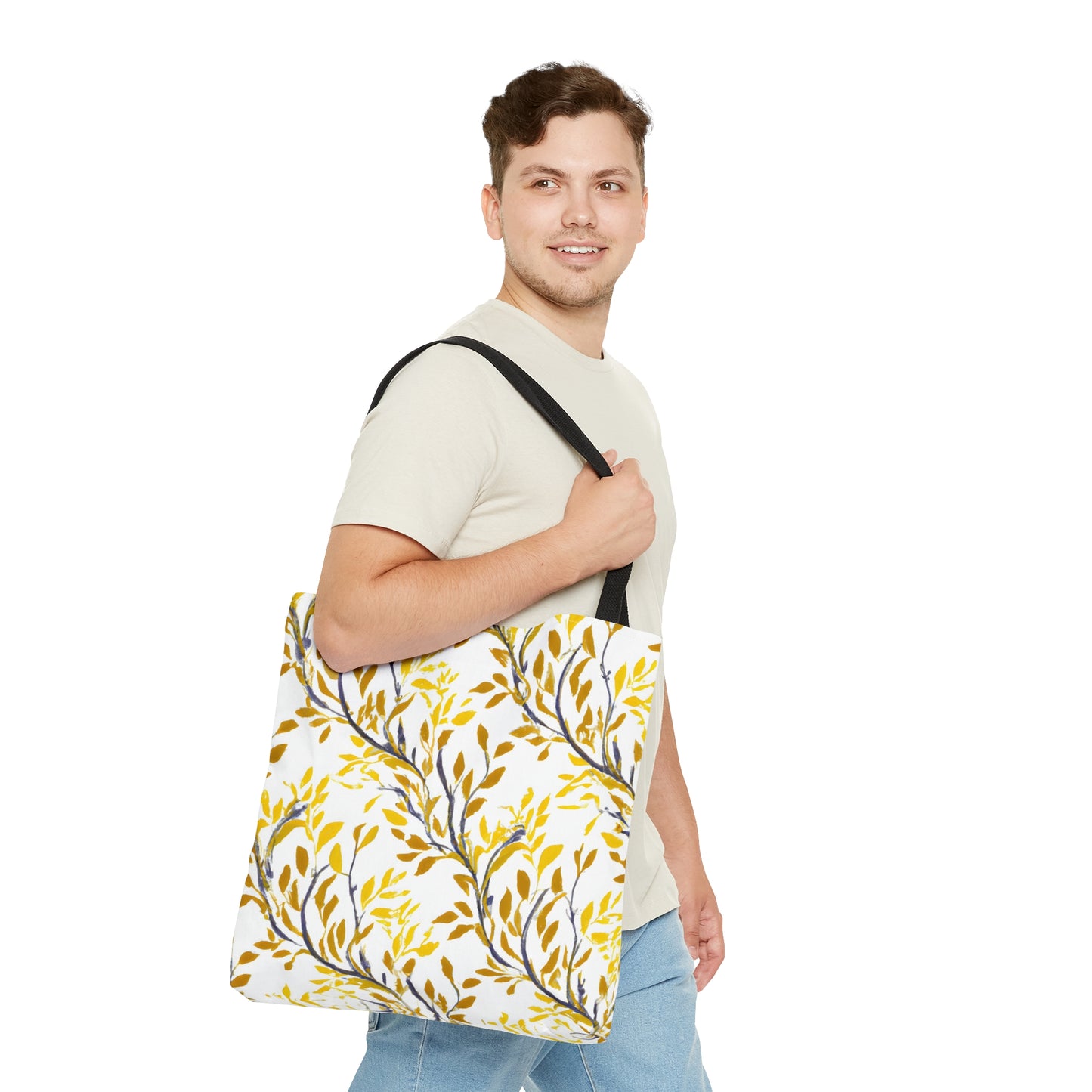 Golden Leaf Pattern -Tote Bag