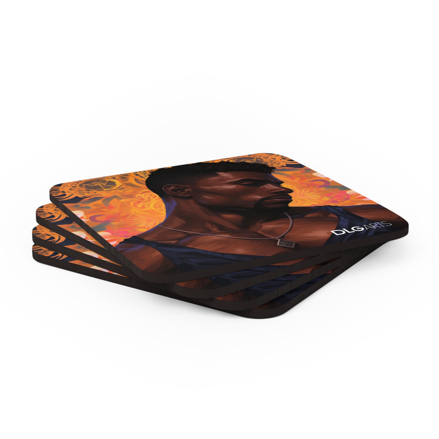 Sadio -Black Nouveau Coaster Set